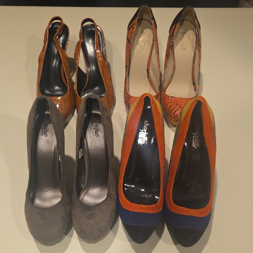 Charlotte Russe Women's Heels - Brown, Orange, Gray, Black